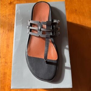 Vionic Citrine Alvana Black Sandals Women’s 8W Orthopedic Comfort